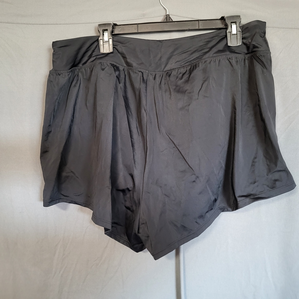 Nwt Womens Plus Size 24w Swim Solutions Swim Shorts Swim Bottoms Black